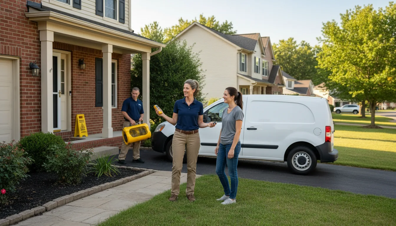 Residential water damage restoration in Galt, IL